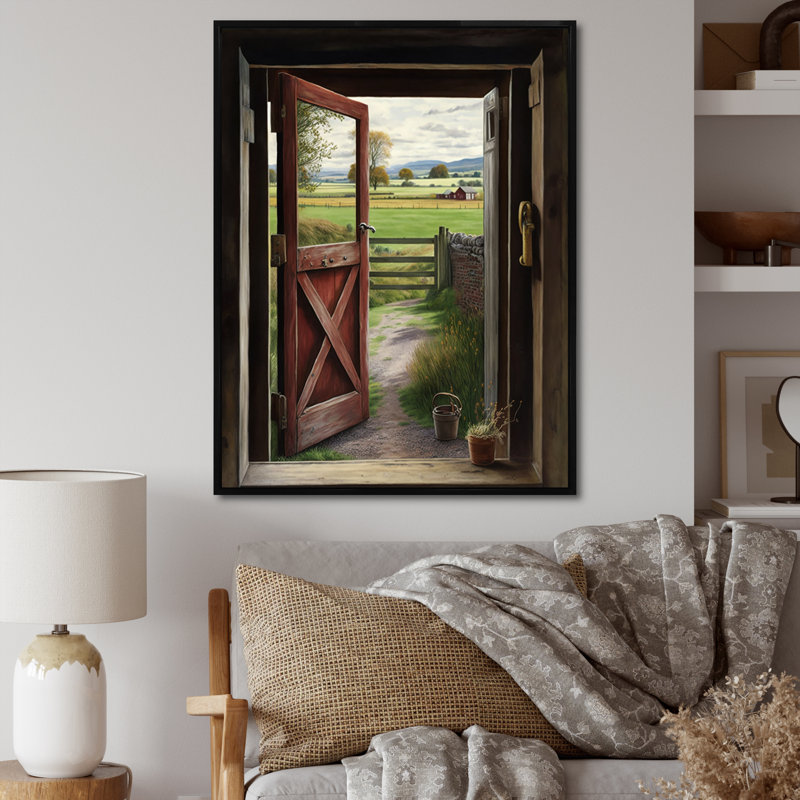 August Grove® View From A Cottage Country Door III Farm Landscape Wall Art Living Room Wayfair